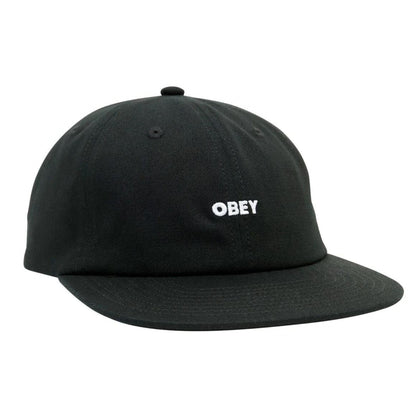 BLACK Bold Twill 6 Panel Snapback