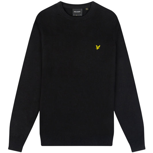 Maglione Lyle e Scott Crewneck Cotton Merino Jumpe NERO