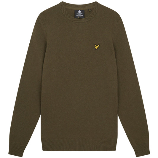 Maglione Lyle e Scott Crewneck Lambswool Blend Jum VERDE OLIVA