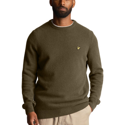 Maglione Lyle e Scott Crewneck Lambswool Blend Jum VERDE OLIVA