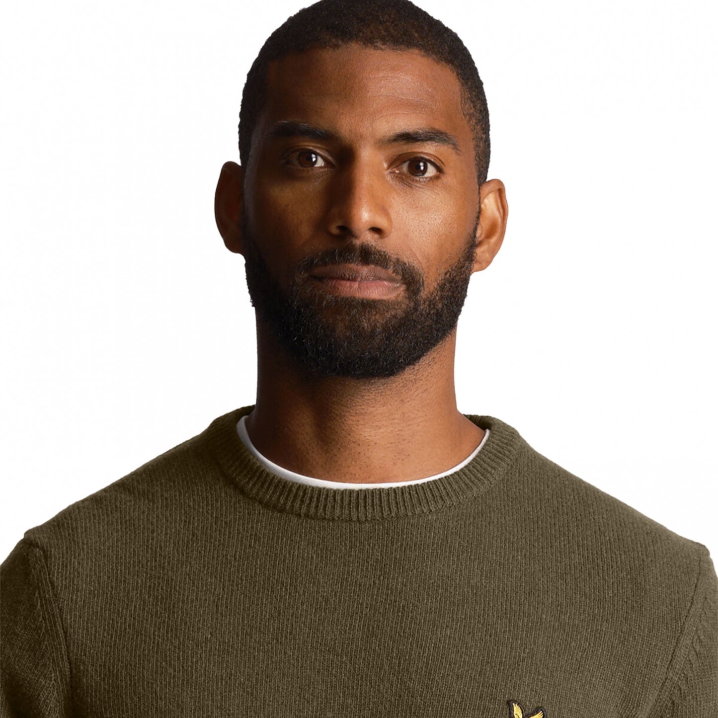 Maglione Lyle e Scott Crewneck Lambswool Blend Jum VERDE OLIVA