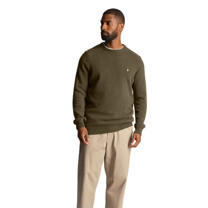 Maglione Lyle e Scott Crewneck Lambswool Blend Jum VERDE OLIVA