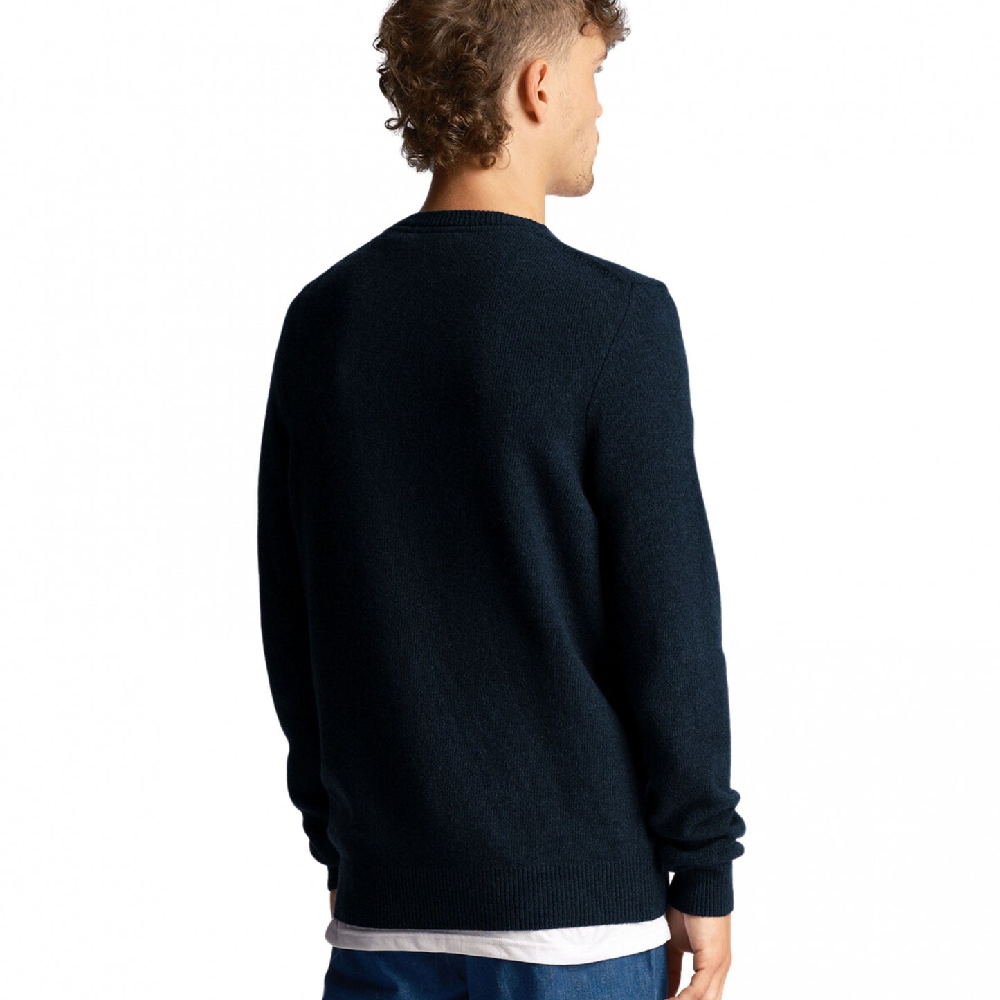 Maglione Lyle e Scott Crewneck Lambswool Blend Jum BLU