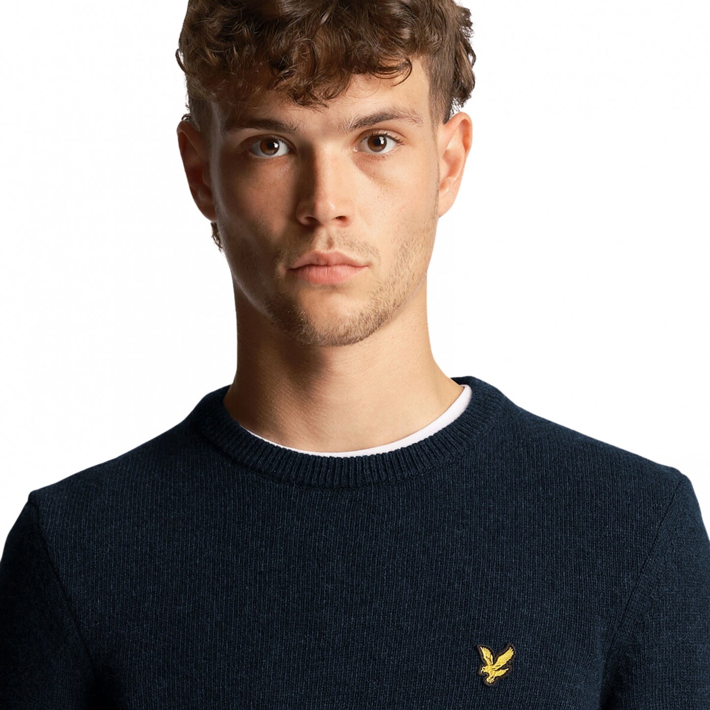 Maglione Lyle e Scott Crewneck Lambswool Blend Jum BLU