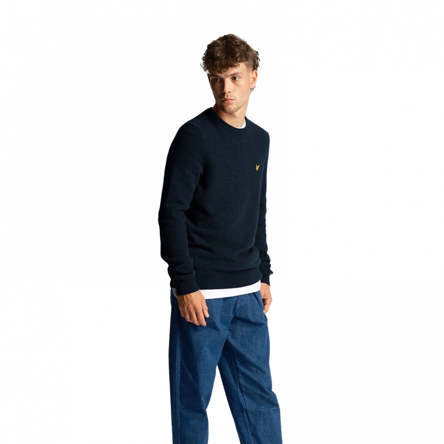 Maglione Lyle e Scott Crewneck Lambswool Blend Jum BLU