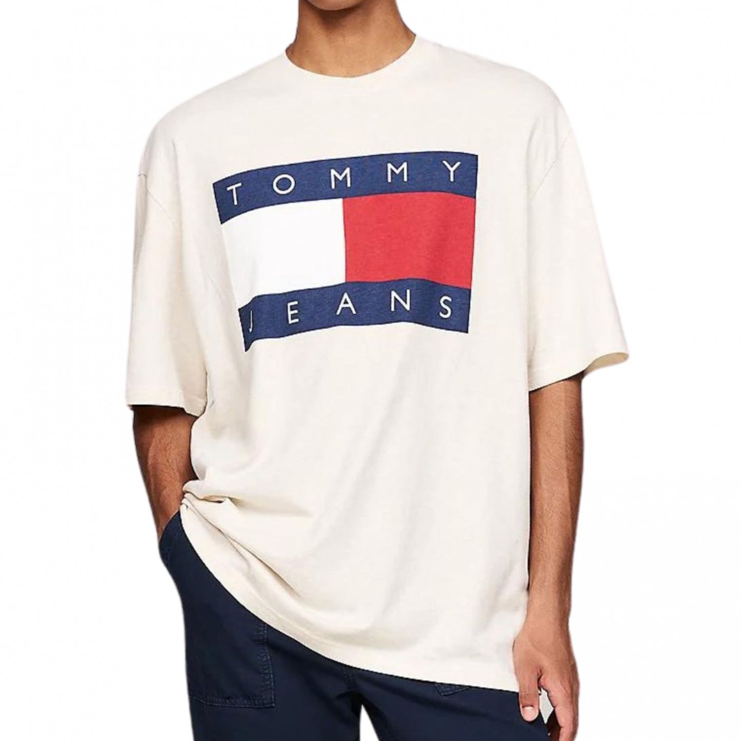 Maglietta Tommy Jeans Oversized Melange Flag Tee