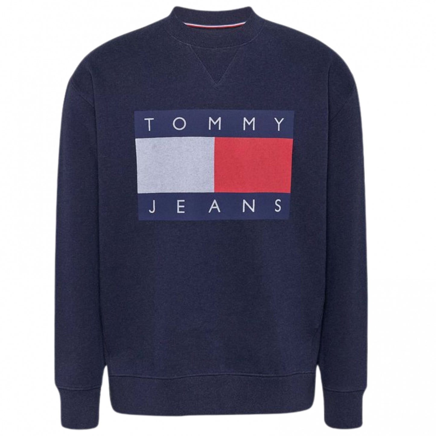 Felpa Tommy Jeans Relax Melange Flag Crew