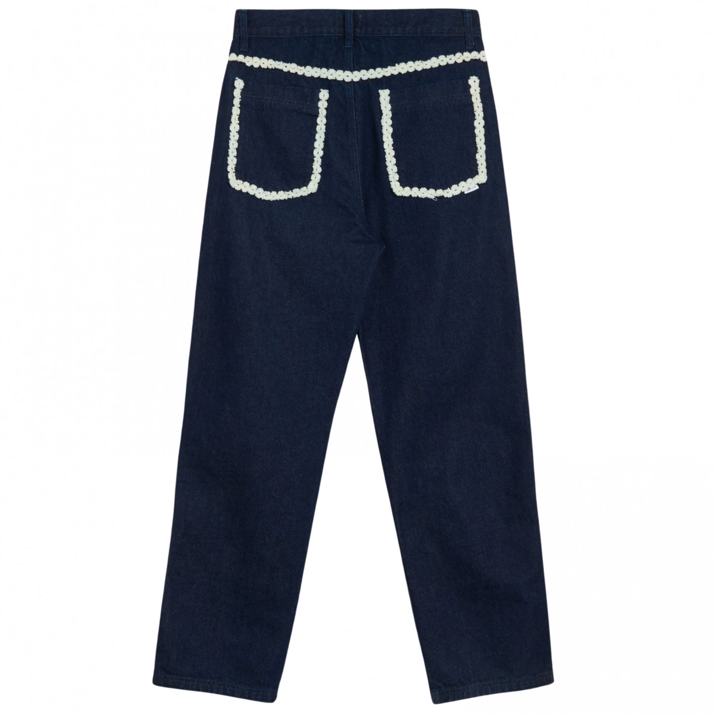 Pantalone Arte Flower Trim Denim Pants