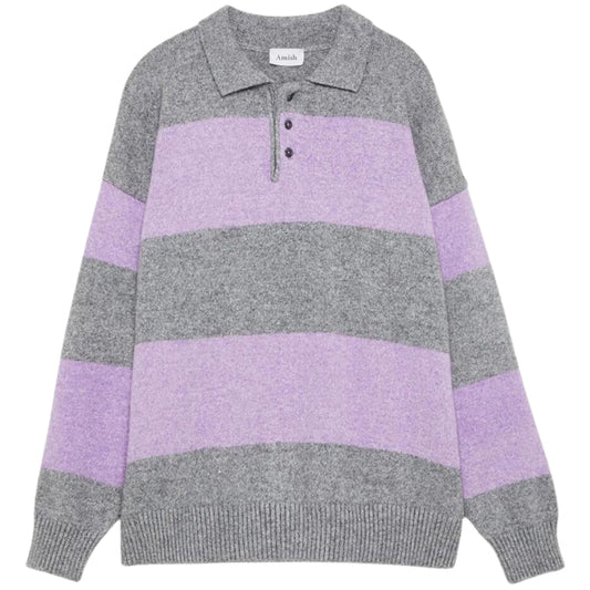 Polo Amish Over Stripe GRIGIO