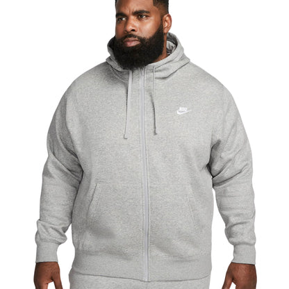 Felpa Nike Sportswear Club Hoodie Full Zip GRIGIO